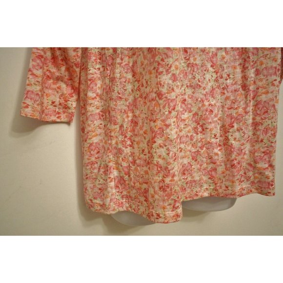 J Jill Top NEW Pink Orchid Floral Blouse Sz Small Peasant Shirt Relax May Fit M - Picture 5 of 5